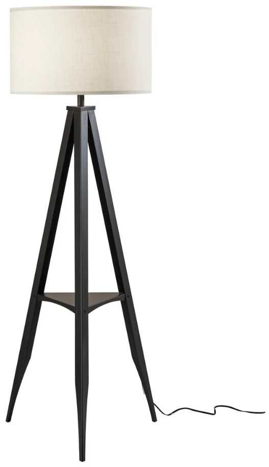 Adesso® Warren Black Shelf Floor Lamp-0