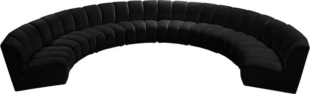 Meridian Furniture Infinity 8-Piece Black Velvet Modular Sectional-4