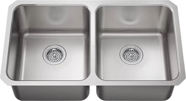 KOHLER® Undertone® Stainless Steel 32" Undermount Double-Bowl Kitchen Sink-0