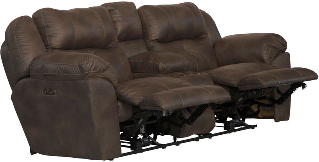 Catnapper® Ferrington Dusk Power Reclining Console Lay Flat Loveseat with Power Headrest and Lumbar -2