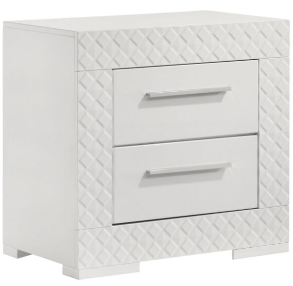 Coaster® Ives 4-Piece White High Gloss Queen Panel Bedroom Set-2