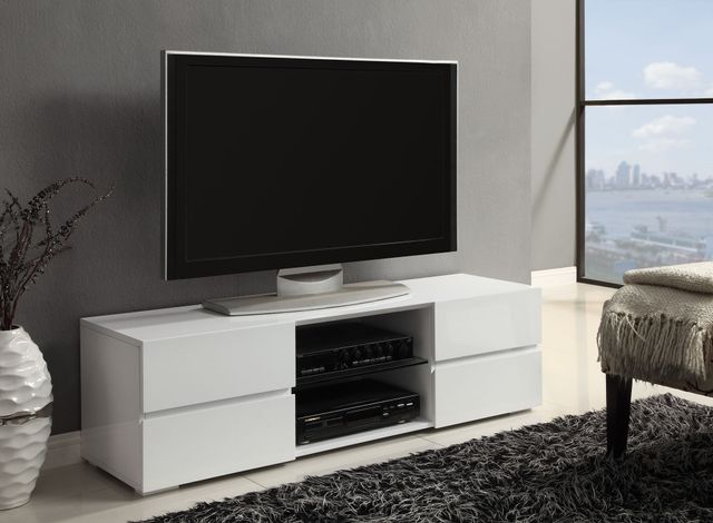Coaster® Galvin Glossy White 4-Drawer TV Console-1