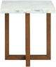 Elements International Morris Espresso End Table with White Marble Top-2