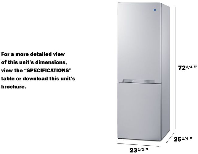 Summit® 11.7 Cu. Ft. White Bottom Freezer Refrigerator-3