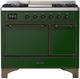 Ilve® Majestic III 40" Emerald Green Pro Style Dual Fuel Natural Gas Range with Solid Door and Burnished Trim-0