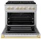 ZLINE Marino 36" Stainless Steel Pro Style Dual Fuel Range with 6-Burner DuoPro™ Cooktop and Electric Convection Oven and Polished Gold Accents-1