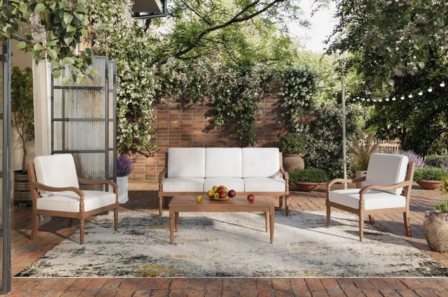 New Classic® Home Furnishings Savannah Light Brown Acacia Outdoor Coffee Table-1