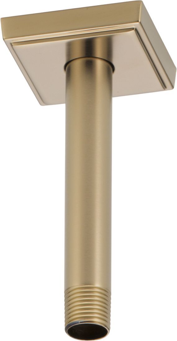 Brizo Essential™ Brilliance® Luxe Gold® 6" Ceiling Mount Shower Arm and Square Flange-0