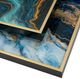 A & B Home 2-Piece Multi-Colored Marble Print Decorative Rectangular Tray Set-3
