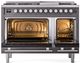 Ilve® Professional Plus II 48" Graphite Matte Pro Style Dual Fuel Range-1