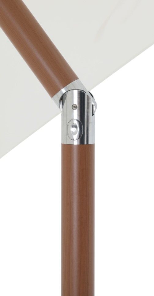 Meridian Furniture Fiji White/Teak Aluminum Outdoor Patio Umbrella and Base-4