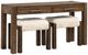 Liberty Furniture Broadmore 3-Piece Cobblestone Brown Console and Stool Set-0