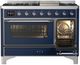 Ilve® Majestic III 48" Midnight Blue Pro Style Dual Fuel Natural Gas Range with Triple Glass Door and Chrome Trim-3