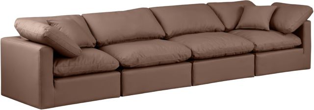 Meridian Furniture Indulge 4-Piece Brown 140" Sofa-0