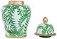 A & B Home Green/White Ginger Jar-4