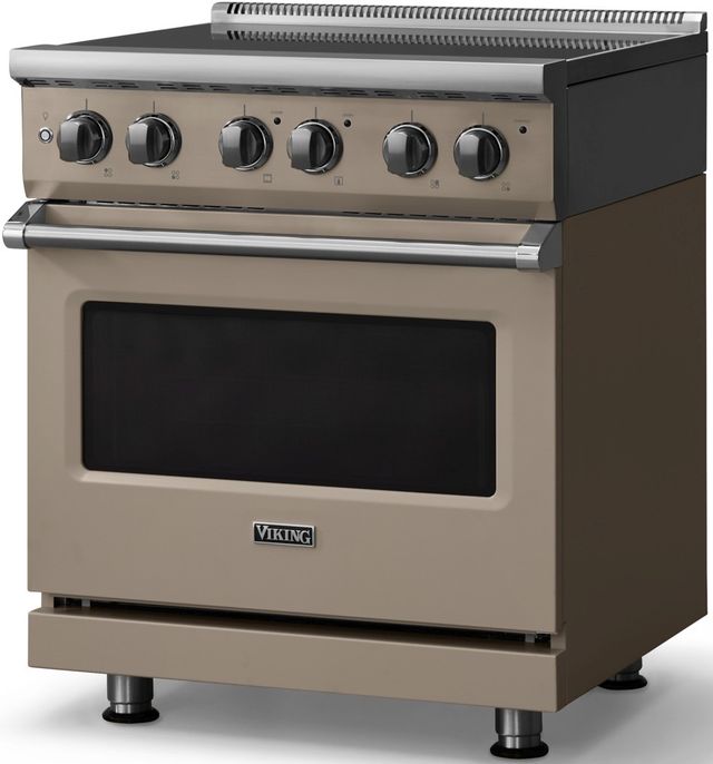 Viking® 5 Series 30" Nantucket Pro Style Electric Range with Polished Chrome Trim-2