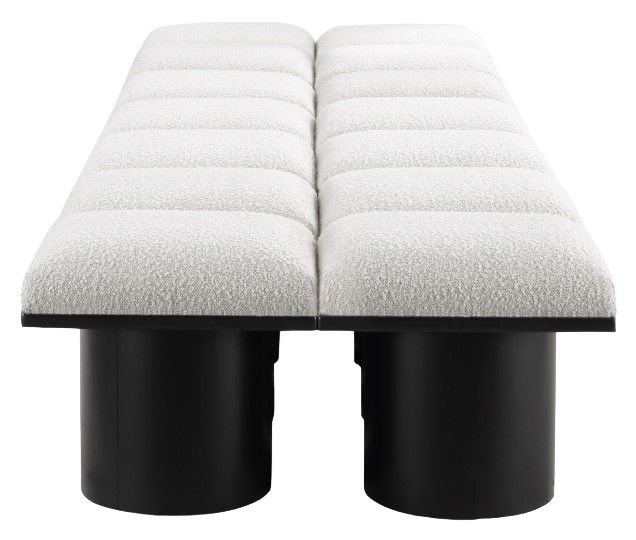 Meridian Furniture Pavilion 14-Piece Cream/Black 126" Modular Bench Set-2