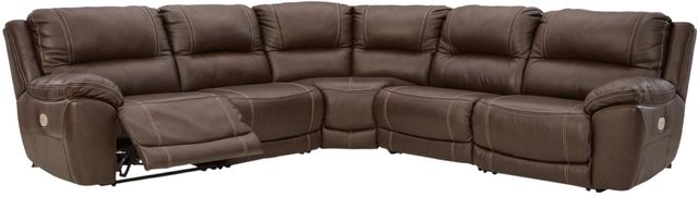 Signature Design by Ashley® Dunleith 5-Piece Chocolate Curved Power Reclining Sectional-1