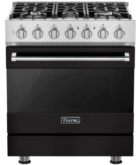 Viking® 3 Series 30" Onyx Propane Pro Style Gas Range-0