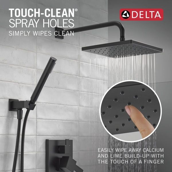 Delta Modern Monitor® 14 Series Matte Black Shower with Raincan and Hand Shower-1