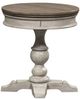 Liberty Furniture Heartland Antique White Pedestal Side Table with Tobacco Top-0