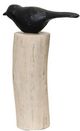 StyleCraft Black Birds Sitting on Beige Log Sculpture-1
