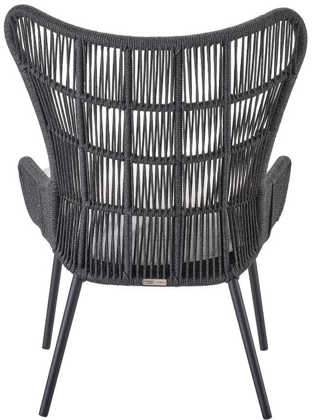 Universal Explore Home™ Coastal Living Outdoor Hatteras Canvas Natural/Charcoal Aluminum/Rope Chair-4