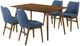 Armen Living Westmont and Azalea 5-Piece Blue/Walnut Dining Set-0