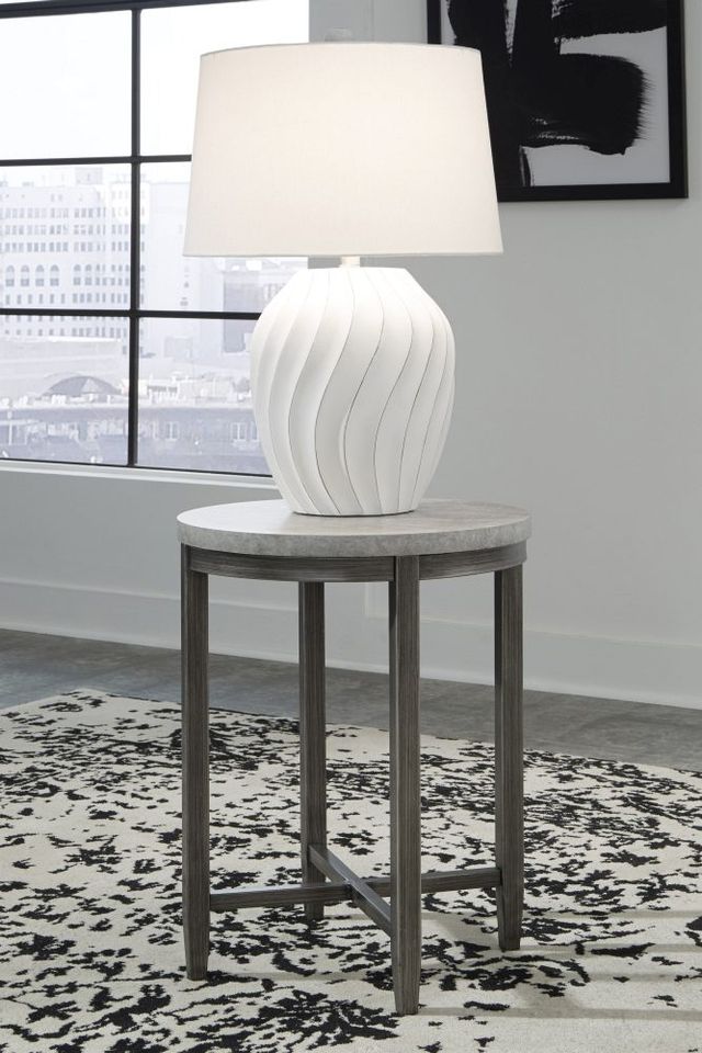 Signature Design by Ashley® Shybourne Light Gray Round End Table-3