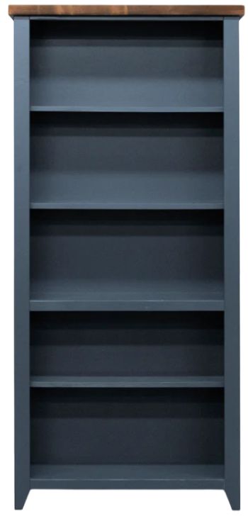 Legends Home Nantucket Blue Denim/Whiskey Bookcase-3