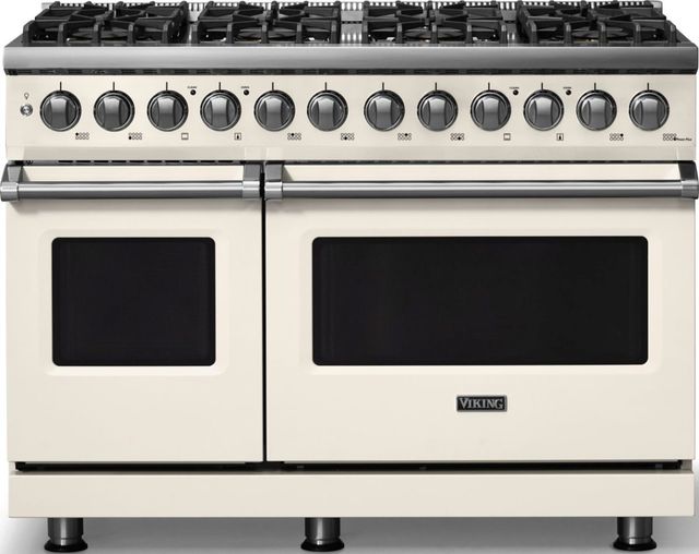 Viking® 5 Series 48" Pure White Pro Style Dual Fuel (NG) Range with Polished Chrome Trim-0
