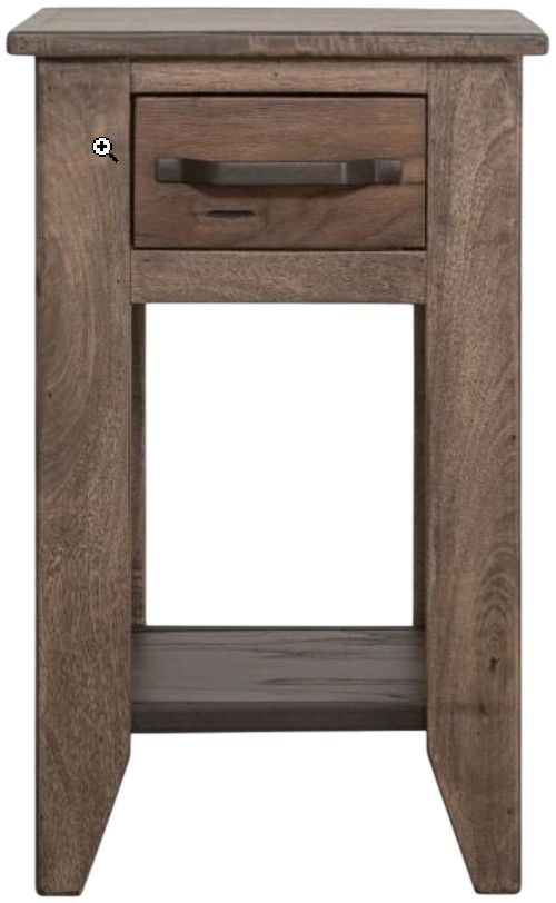 International Furniture Direct Natural Teca Brown Chairside Table-2