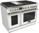 Fulgor Milano® Evoque 400 Series 48” Glossy White Pro Style Dual Fuel Range with Chrome Trim-0