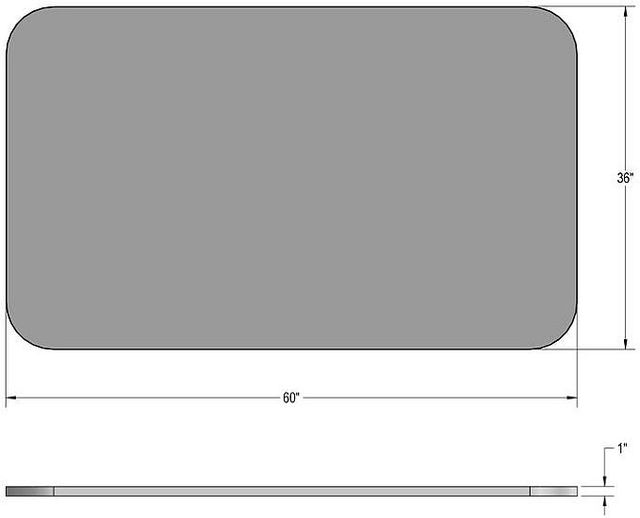 Amisco Customizable Amelia 60" Rectangular Dining Table with Radius Corners and 1" White Oak Veneer Top-1