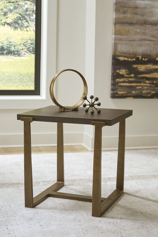 Signature Design by Ashley® Balintmore Brown End Table with Antique Gold Gase-3
