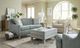 Cozy Life Greige Blue Sofa with Pillows-1