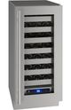 U-Line 5 Class Collection 15” 2.9 Cu. Ft. Stainless Steel Wine Cooler with Reversible Hinge Glass Door-0