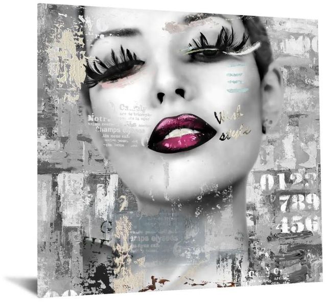Classy Art Lashes and Lips Wall Art-0