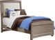 Vaughan-Bassett Transitions Driftwood Oak Youth Full Upholstered Bed-0