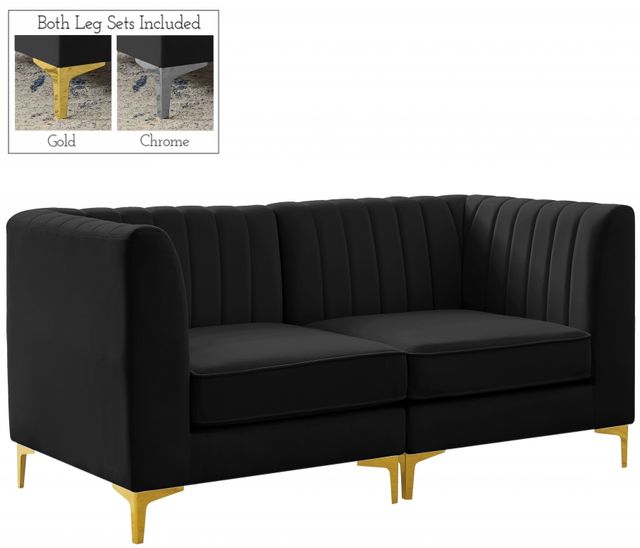 Meridian Furniture Alina Black Velvet Modular Sofa-0