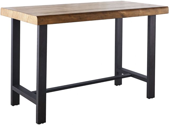 Steve Silver Co. Landon Natural Honey Counter Table with Black Base-0