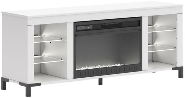 Brollevi TV Stand with Fireplace - White Brollevi TV Stand with Fireplace - White