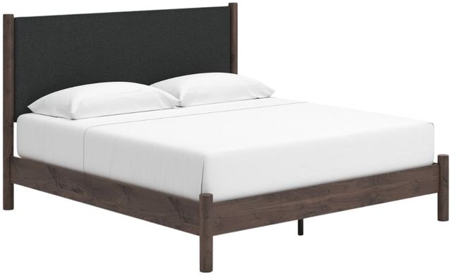 Signature Design by Ashley® Cadmori Black/Brown King Upholstered Panel Platform Bed-0
