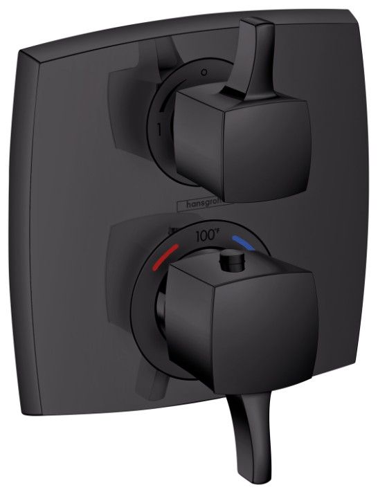 Hansgrohe Ecostat Classic Matte Black Thermostatic Trim with Volume Control-0