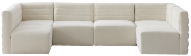 Meridian Furniture Quincy 6-Piece Cream Armless Modular Sectional-1