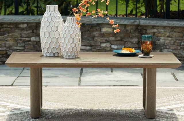Signature Design by Ashley® Serene Bay Dark Brown Aluminum Outdoor Coffee Table-4