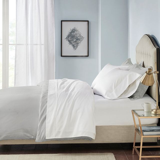 Olliix by Madison Park 600 Thread Count White Split King 100% Pima Cotton Sheet Set-4