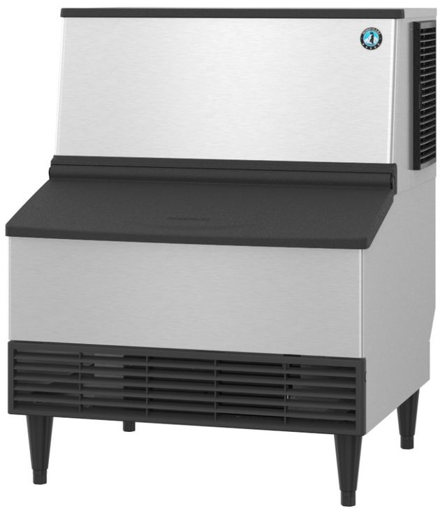 Hoshizaki Crescent® Cuber 30" 265 lb. Stainless Steel Water-Cooled Ice Maker with Built In Storage Bin-1