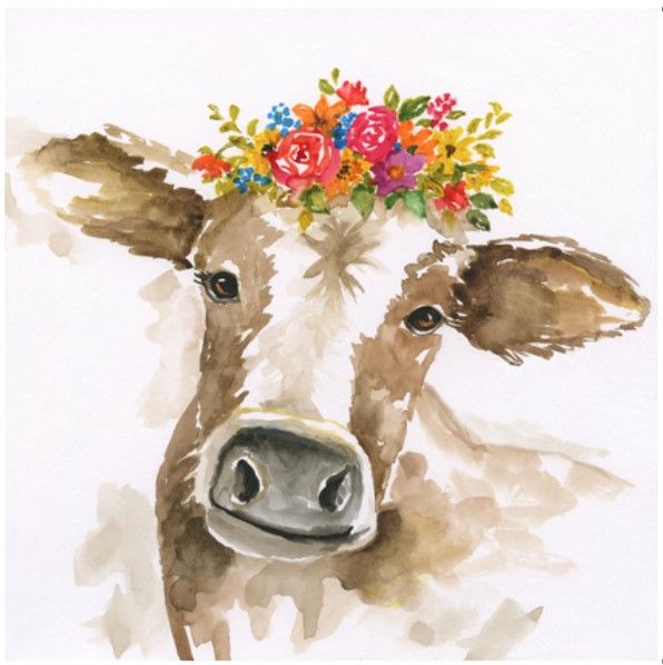Classy Living Watercolor Cow Wall Art-0