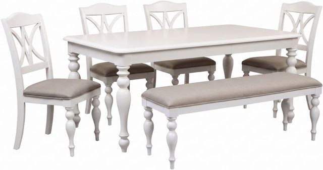 Liberty Furniture Summer House 6-Piece Gray/Oyster White Rectangular Dining Set-0